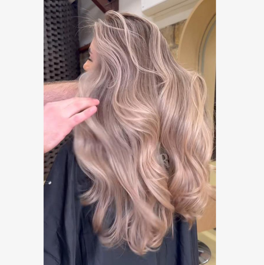 Rose beige blond lace wig